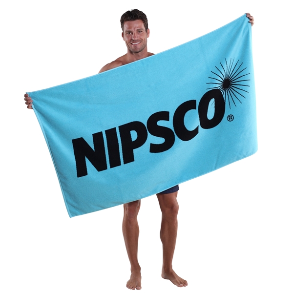 34 x 60, 21 lb., Custom Woven Beach Towel - 34 x 60, 21 lb., Custom Woven Beach Towel - Image 0 of 2