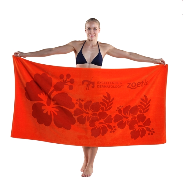 Premium Velour, 35 x 70, Deluxe Heavyweight Beach Towel - Premium Velour, 35 x 70, Deluxe Heavyweight Beach Towel - Image 1 of 9