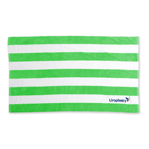 Premium Velour, 35 x 60 Mid-Weight Cabana Stripe Beach Towel - Premium Velour, 35 x 60 Mid-Weight Cabana Stripe Beach Towel - Image 0 of 11