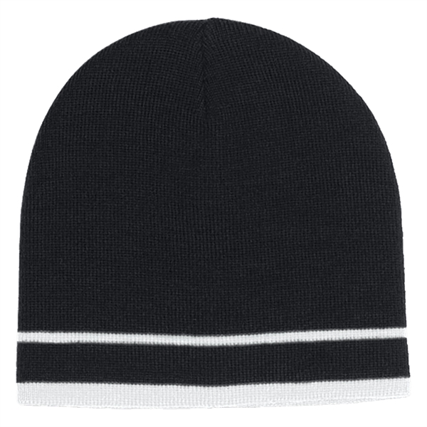 Knit Beanie With Double Stripe - Knit Beanie With Double Stripe - Image 6 of 10