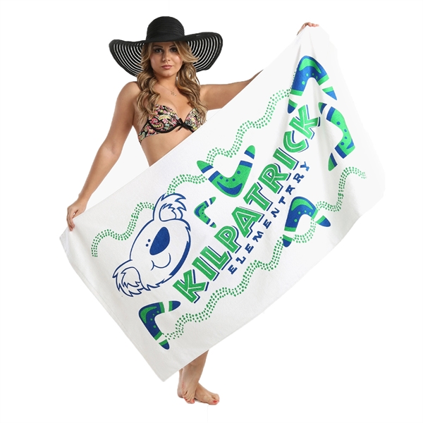 Premium Velour, 28 x 58, 9 lb., Econo-Plus Beach Towel - Premium Velour, 28 x 58, 9 lb., Econo-Plus Beach Towel - Image 0 of 4