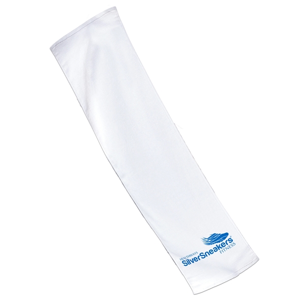 Premium Velour, 11 x 44, 4 lb., White, Fitness Towel - Premium Velour, 11 x 44, 4 lb., White, Fitness Towel - Image 1 of 3