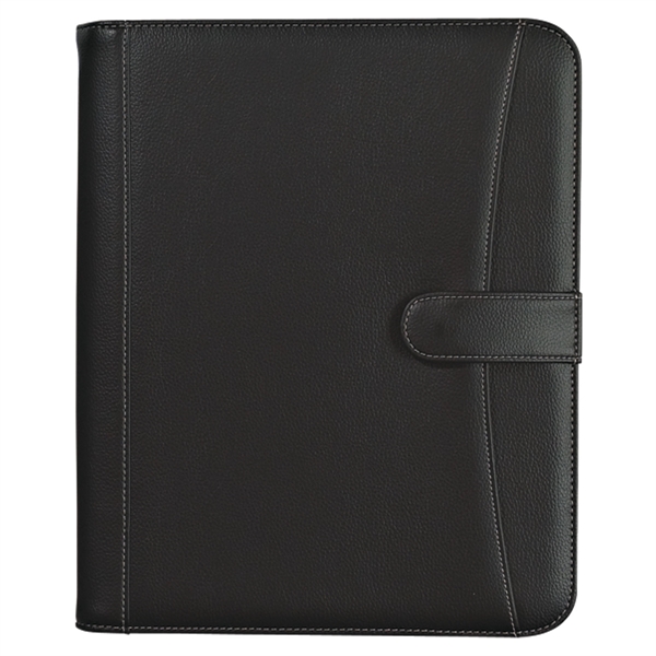 Custom Pebble Grain Zippered Portfolio With Calculator