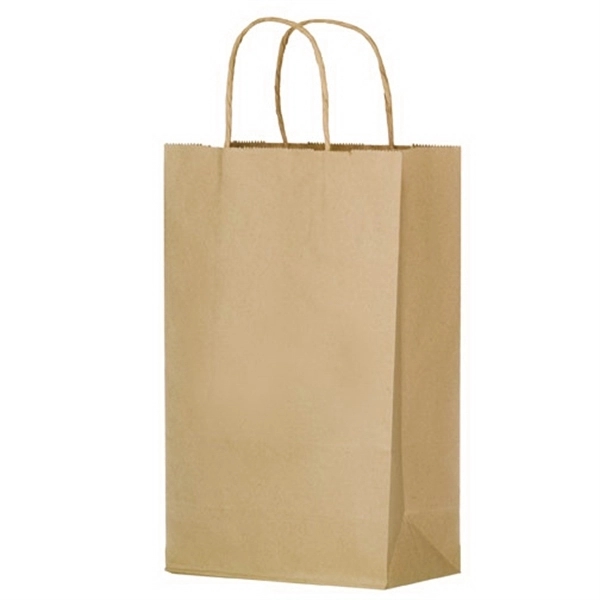 Natural Kraft Paper Shopper Bags - Flexo Ink - Natural Kraft Paper Shopper Bags - Flexo Ink - Image 2 of 2