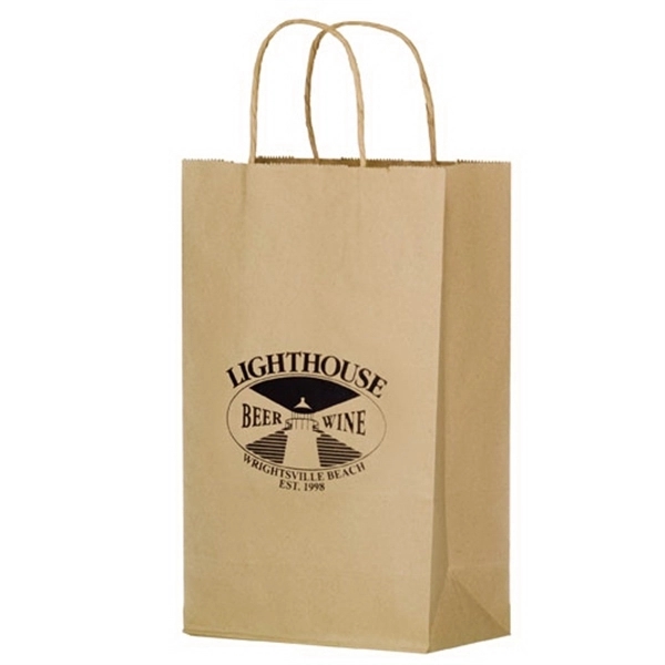 Natural Kraft Paper Shopper Bags - Flexo Ink - Natural Kraft Paper Shopper Bags - Flexo Ink - Image 1 of 2