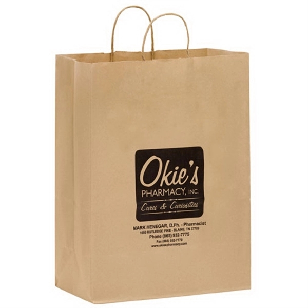 Natural Kraft Paper Shopper Bags - Flexo Ink - Natural Kraft Paper Shopper Bags - Flexo Ink - Image 0 of 1