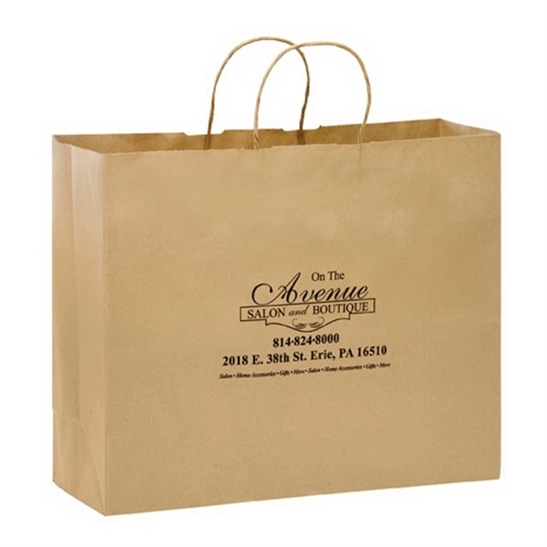 Natural Kraft Paper Shopper Bag - Flexo Ink - Natural Kraft Paper Shopper Bag - Flexo Ink - Image 1 of 2