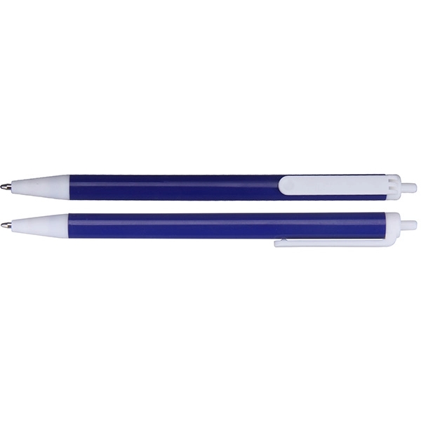 Click-action Ballpoint Pen w/ White Clip - Click-action Ballpoint Pen w/ White Clip - Image 1 of 7