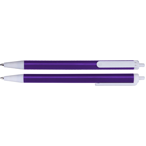 Click-action Ballpoint Pen w/ White Clip - Click-action Ballpoint Pen w/ White Clip - Image 6 of 7