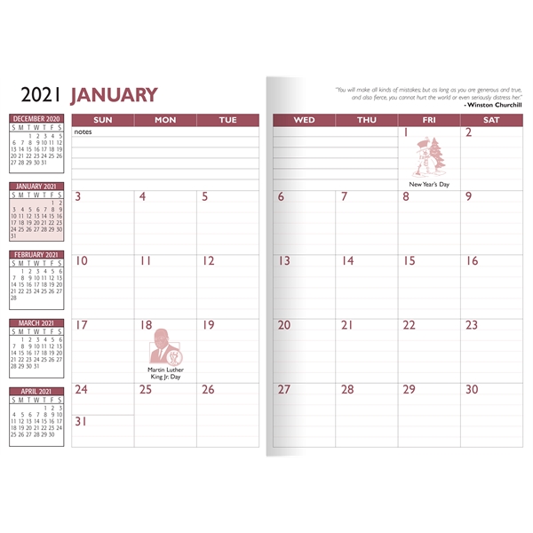 Monthly 7 x 10 Planner with its own Cardboard Cover - Monthly 7 x 10 Planner with its own Cardboard Cover - Image 3 of 3