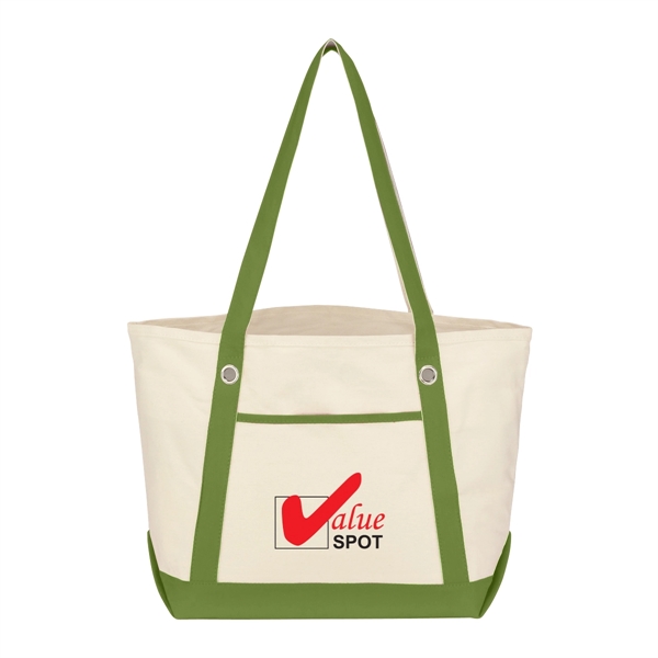 Medium Cotton Canvas Sailing Tote Bag - Medium Cotton Canvas Sailing Tote Bag - Image 12 of 35