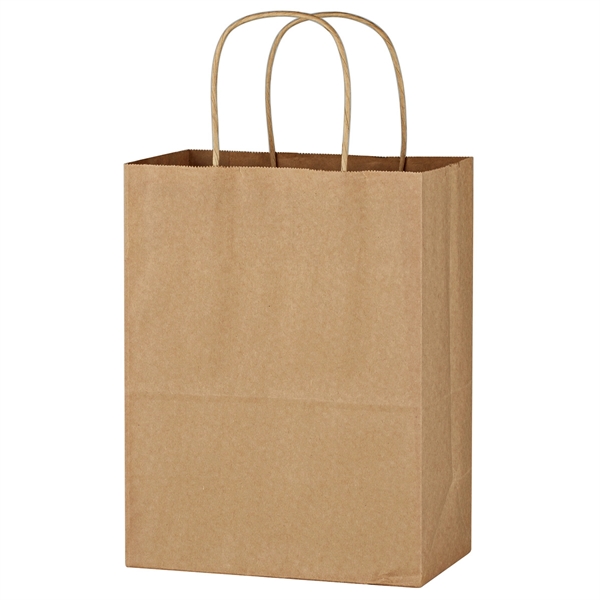 Kraft Paper Brown Shopping Bag - 8" x 10-1/4" - Kraft Paper Brown Shopping Bag - 8" x 10-1/4" - Image 2 of 2