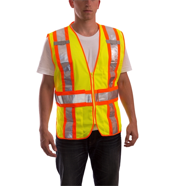 Hi-Vis Adjustable Safety Vest - Fluorescent Lime - Hi-Vis Adjustable Safety Vest - Fluorescent Lime - Image 0 of 1