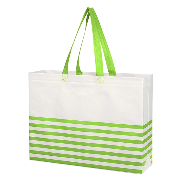 Non-Woven Horizontal Stripe Tote Bag - Non-Woven Horizontal Stripe Tote Bag - Image 30 of 34