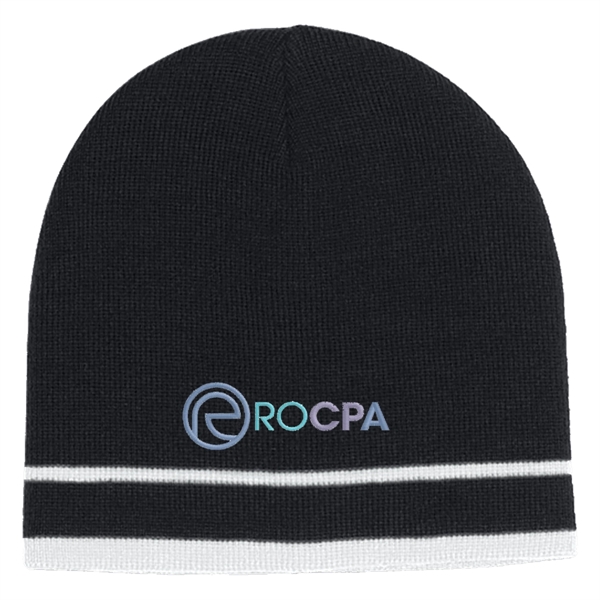 Knit Beanie With Double Stripe - Knit Beanie With Double Stripe - Image 1 of 10