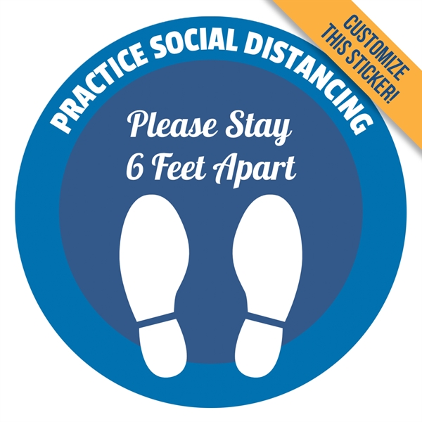 Custom "Social Distancing" Floor Stickers - Custom "Social Distancing" Floor Stickers - Image 1 of 1