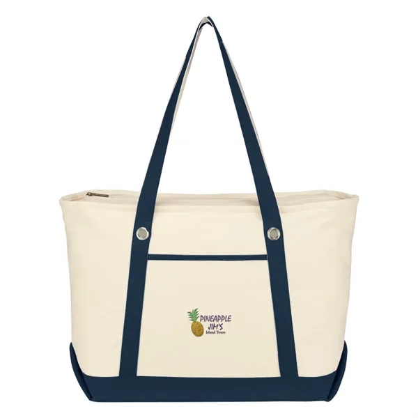 Large Cotton Canvas Sailing Tote Bag - Large Cotton Canvas Sailing Tote Bag - Image 12 of 24