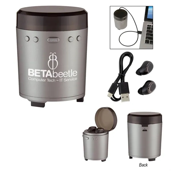 In-Sync Wireless Earbuds And Speaker Set - In-Sync Wireless Earbuds And Speaker Set - Image 0 of 7