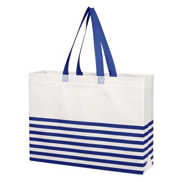 Non-Woven Horizontal Stripe Tote Bag - Non-Woven Horizontal Stripe Tote Bag - Image 26 of 34