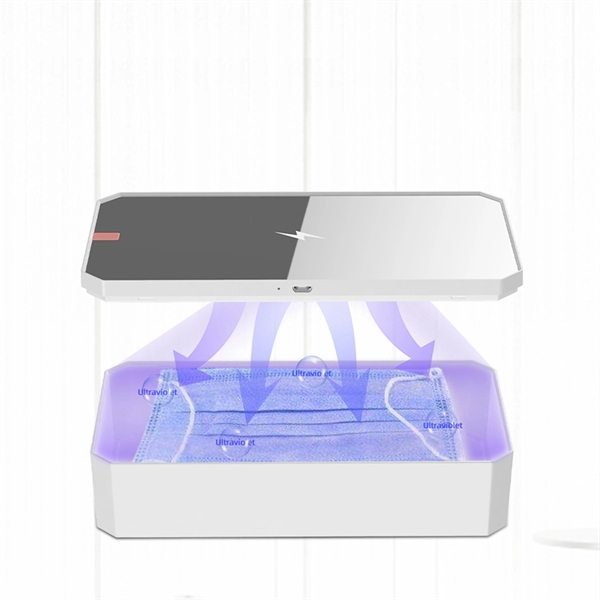 UV Cell Phone Sterilizer Box With Mirror & Wireless Charger - UV Cell Phone Sterilizer Box With Mirror & Wireless Charger - Image 2 of 8