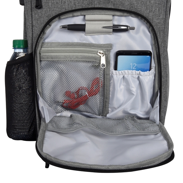 HEATHERED RFID LAPTOP BACKPACK & BRIEFCASE - HEATHERED RFID LAPTOP BACKPACK & BRIEFCASE - Image 8 of 8