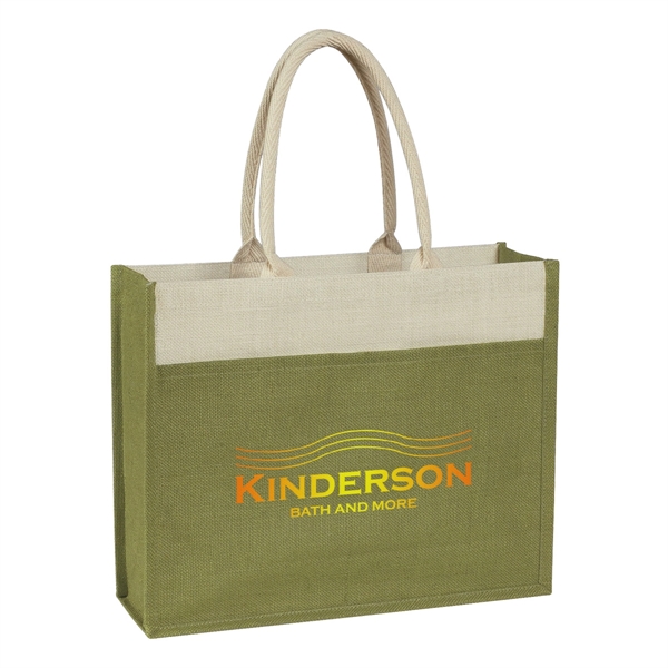 Jute Tote Bag With Front Pocket - Jute Tote Bag With Front Pocket - Image 9 of 9