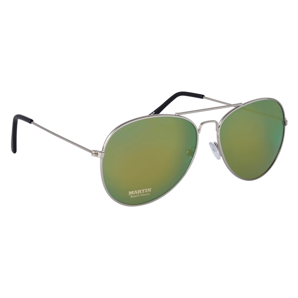 Color Mirrored Aviator Sunglasses - Color Mirrored Aviator Sunglasses - Image 26 of 28