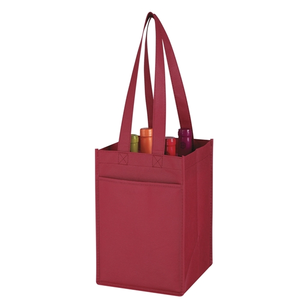 Non-Woven 4 Bottle Wine Tote Bag - Non-Woven 4 Bottle Wine Tote Bag - Image 13 of 13