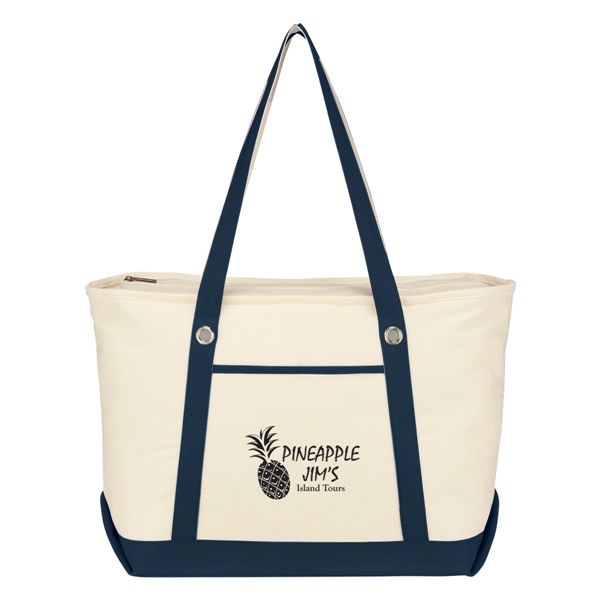 Large Cotton Canvas Sailing Tote Bag - Large Cotton Canvas Sailing Tote Bag - Image 13 of 24