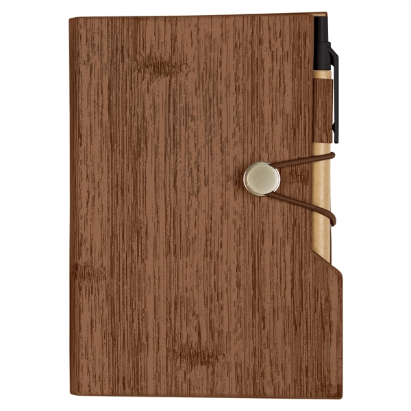 Woodgrain Look Notebook With Sticky Notes And Flags - Woodgrain Look Notebook With Sticky Notes And Flags - Image 1 of 14