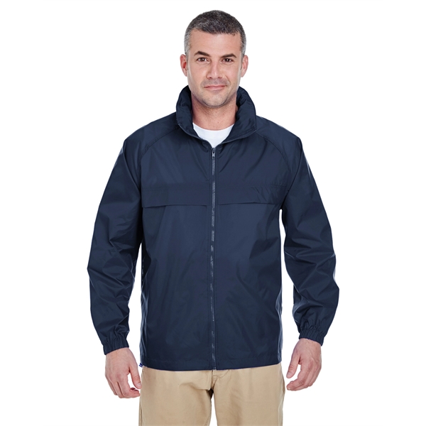 UltraClub Adult Full-Zip Hooded Pack-Away Jacket - UltraClub Adult Full-Zip Hooded Pack-Away Jacket - Image 8 of 13