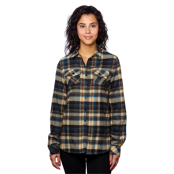 Burnside Ladies' Plaid Boyfriend Flannel Shirt - Burnside Ladies' Plaid Boyfriend Flannel Shirt - Image 23 of 51