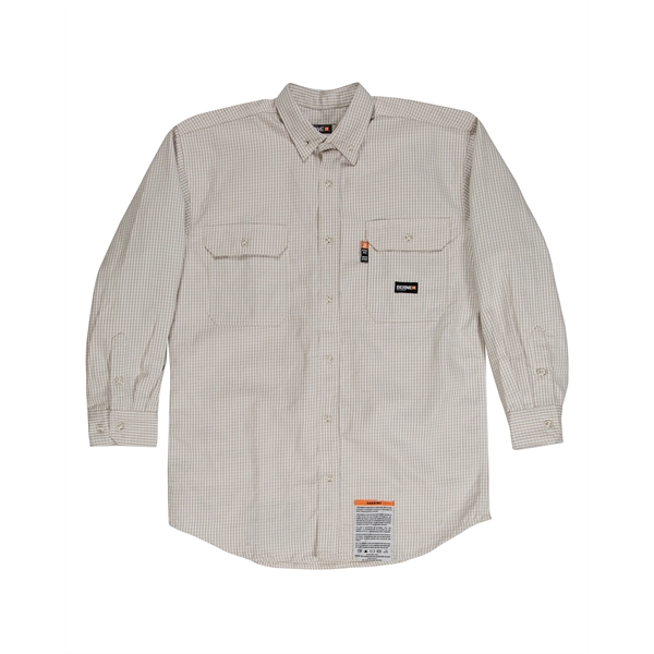 Berne Men's Flame-Resistant Down Plaid Work Shirt - Berne Men's Flame-Resistant Down Plaid Work Shirt - Image 1 of 5