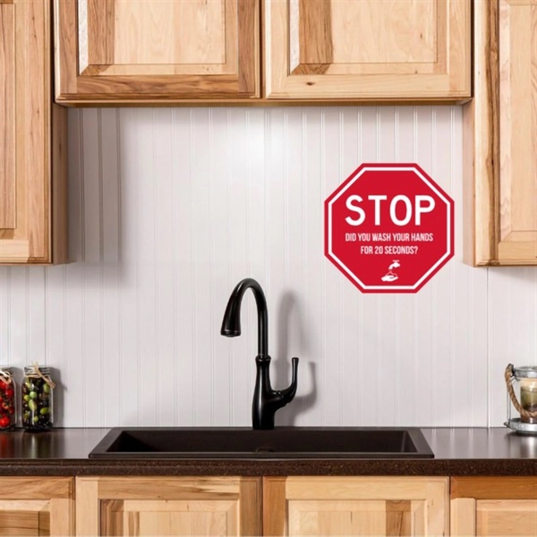 Wash Your Hands Stop Sign Sticker - Wash Your Hands Stop Sign Sticker - Image 1 of 3