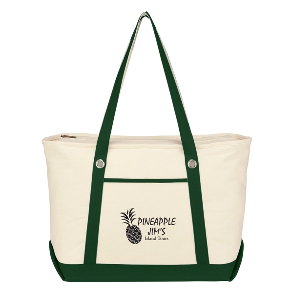 Large Cotton Canvas Sailing Tote Bag - Large Cotton Canvas Sailing Tote Bag - Image 7 of 24