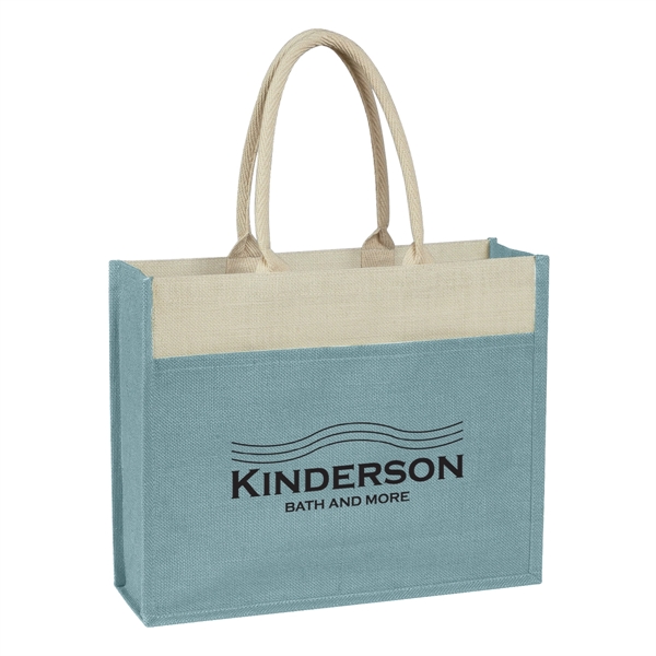 Jute Tote Bag With Front Pocket - Jute Tote Bag With Front Pocket - Image 6 of 9