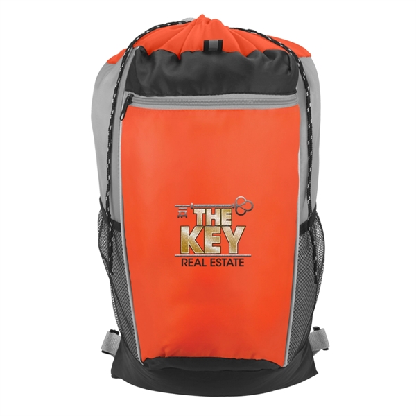 Tri-Color Drawstring Backpack - Tri-Color Drawstring Backpack - Image 10 of 17