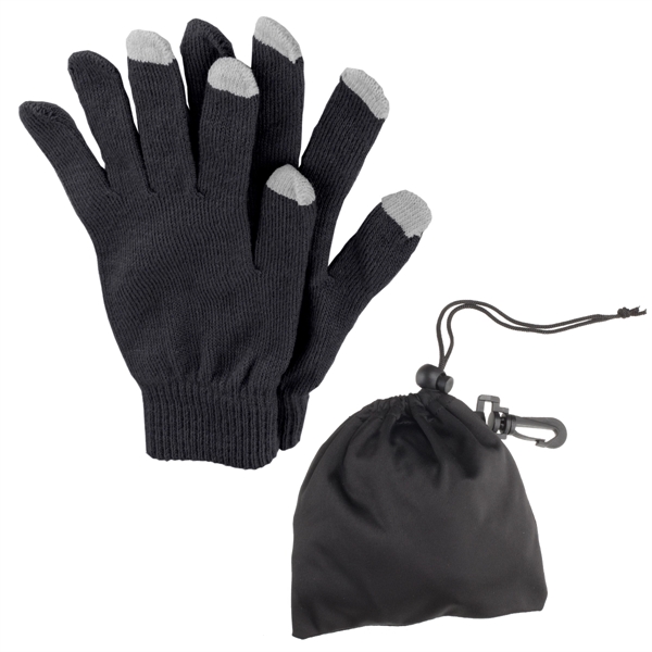 Custom Touch Screen Gloves In Pouch