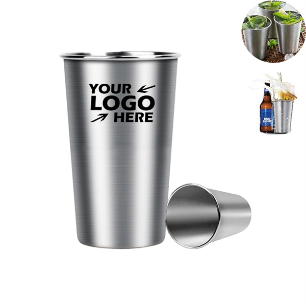 16oz Stainless Steel Pint Cup - 16oz Stainless Steel Pint Cup - Image 0 of 0