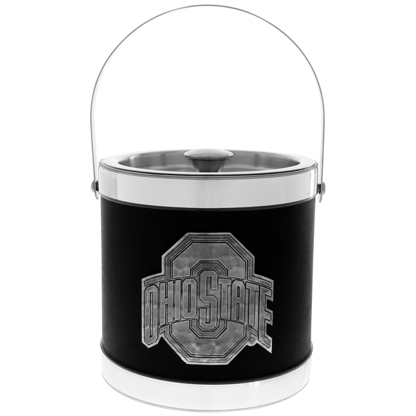 Leatherette Ice Bucket with Metal Medallion - Leatherette Ice Bucket with Metal Medallion - Image 1 of 1