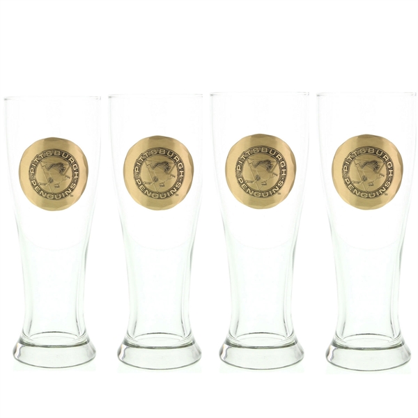 York Pilsner Glass with Metal Medallion - Set of 4 - York Pilsner Glass with Metal Medallion - Set of 4 - Image 3 of 8
