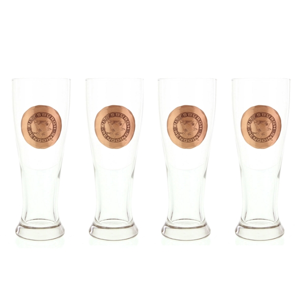 York Pilsner Glass with Metal Medallion - Set of 4 - York Pilsner Glass with Metal Medallion - Set of 4 - Image 4 of 8