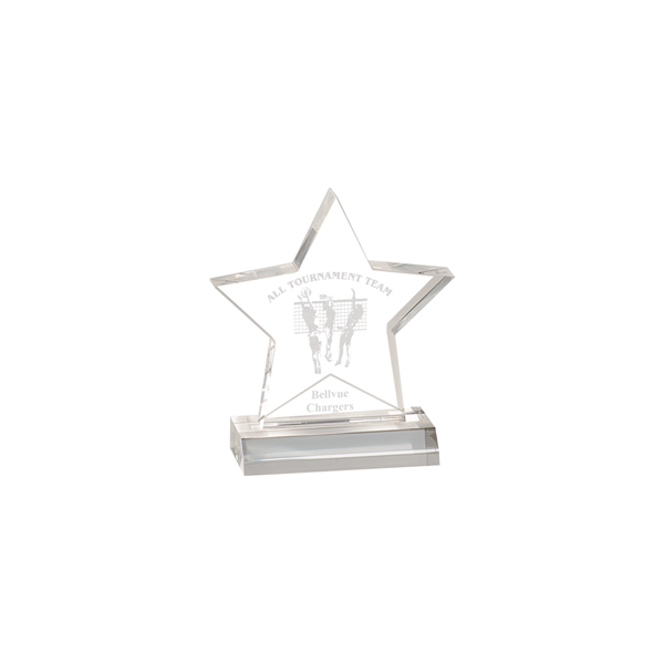 5"x5" Clear Star Acrylic Award with 4" Base - 5"x5" Clear Star Acrylic Award with 4" Base - Image 0 of 1