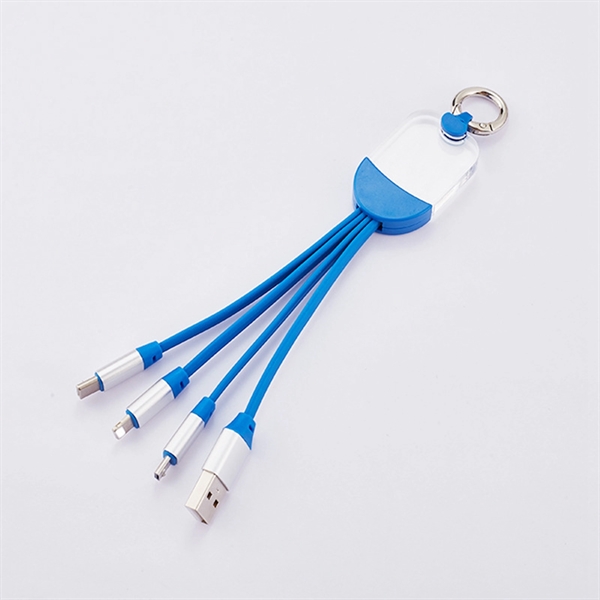 Custom 3 in 1 Acrylic Glowing LOGO USB Charging Cable
