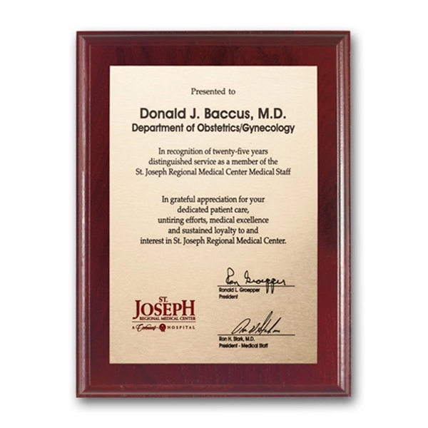 Etch/Colorfill Plaq - Mahogany