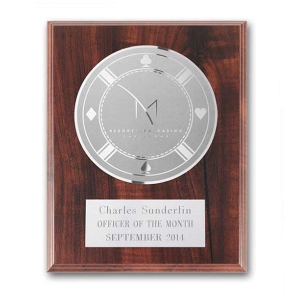 Etch/Frosted Plaq - Walnut Finish/Silver - Etch/Frosted Plaq - Walnut Finish/Silver - Image 4 of 4