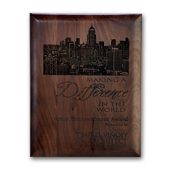 Laser Engraved Plaq - Walnut Rolled Edge - Laser Engraved Plaq - Walnut Rolled Edge - Image 0 of 4