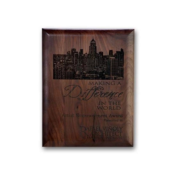 Laser Engraved Plaq - Walnut Rolled Edge - Laser Engraved Plaq - Walnut Rolled Edge - Image 1 of 4