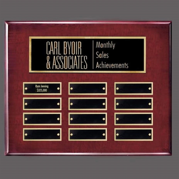 Custom Oakleigh Horiz Pert/Plaque - Rosewood/Gold