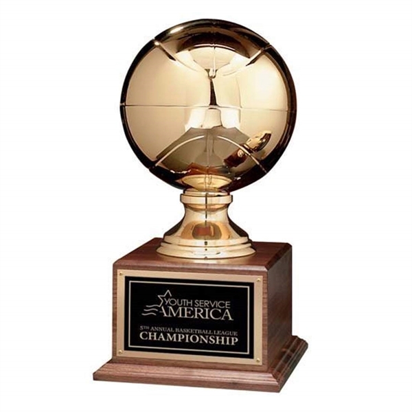Custom Basketball Award on Walnut